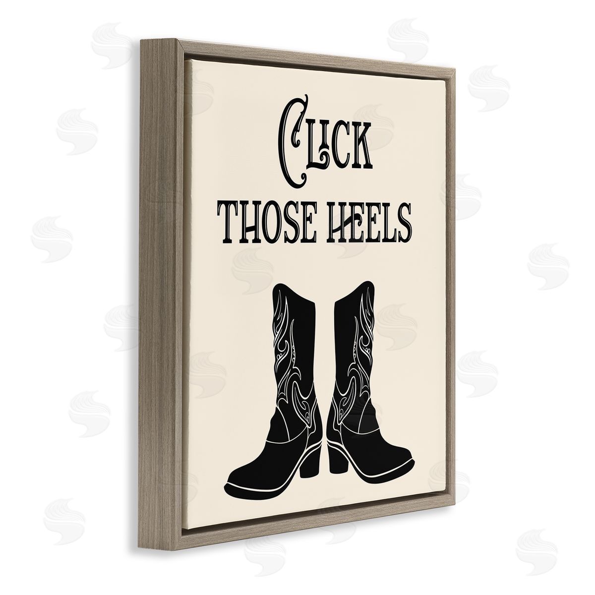 Karen Smith Click Those Heels Cowgirl Brown Floating Frame Canvas Wall Art Print