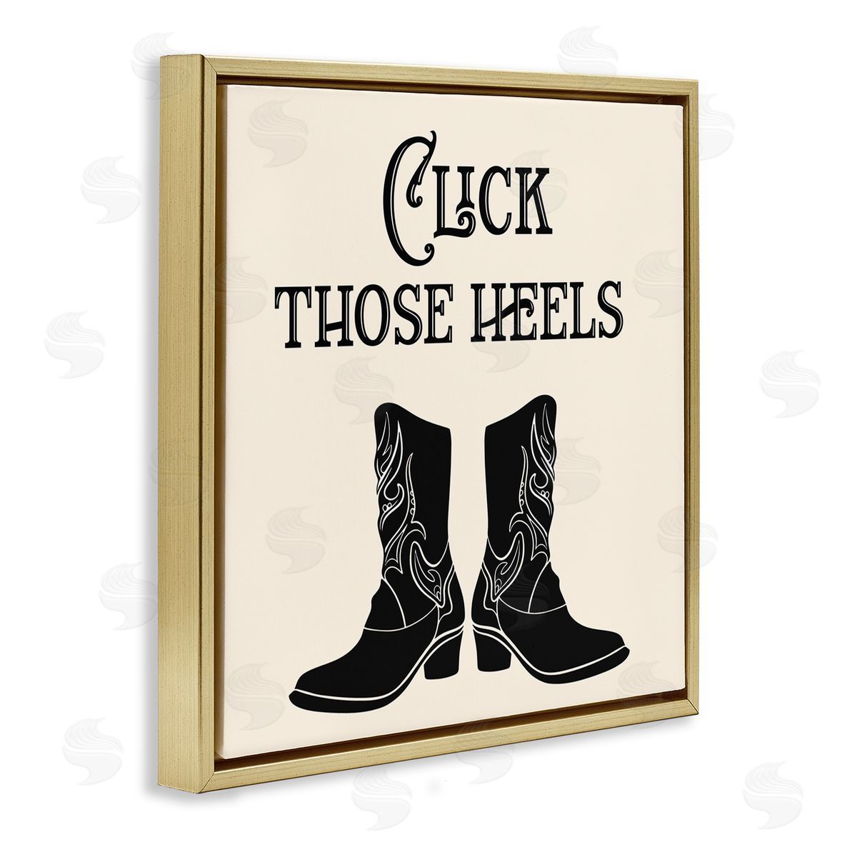 Karen Smith Click Those Heels Cowgirl Gold Floating Frame Canvas Wall Art Print