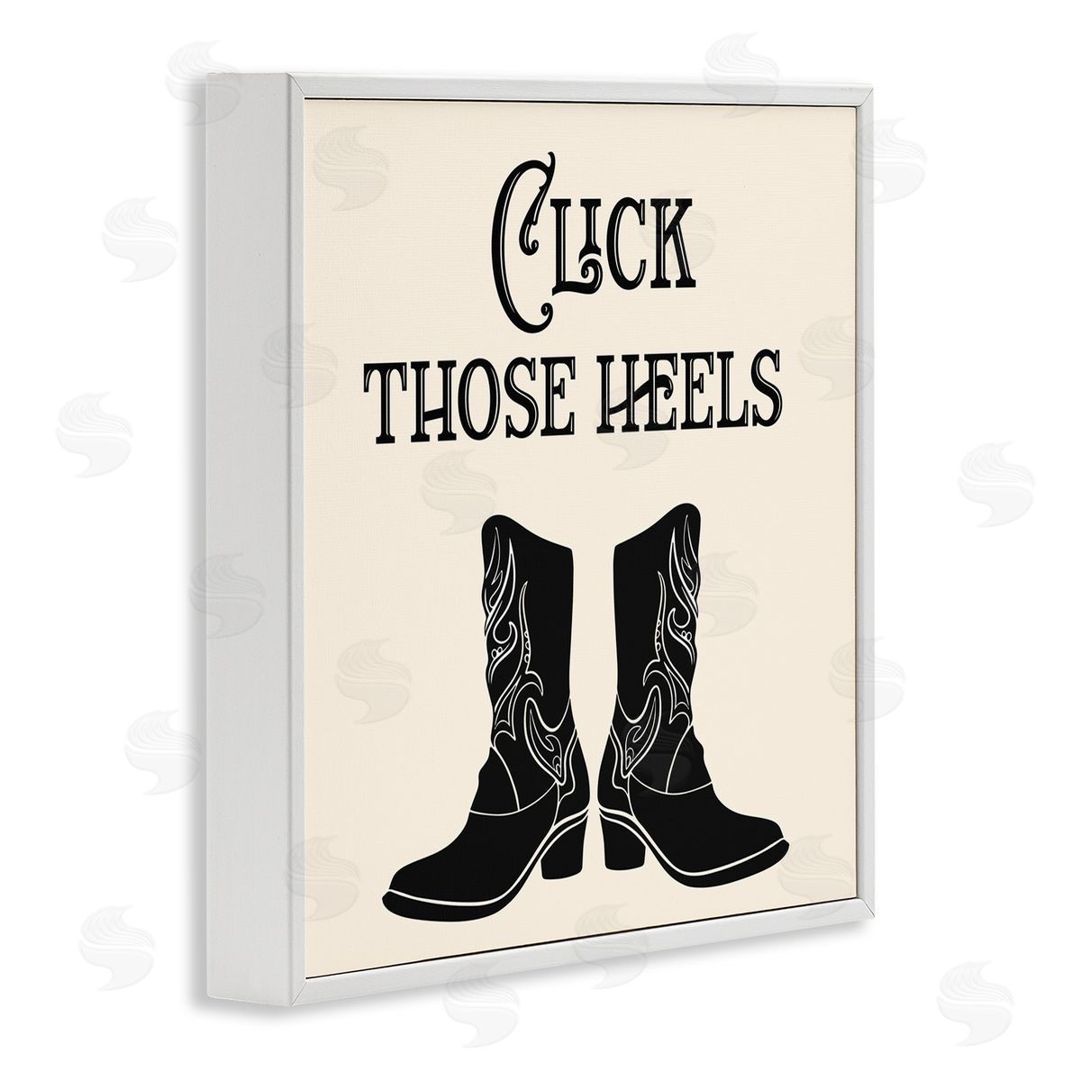 Karen Smith Click Those Heels Cowgirl White Framed Giclee Wall Art Print