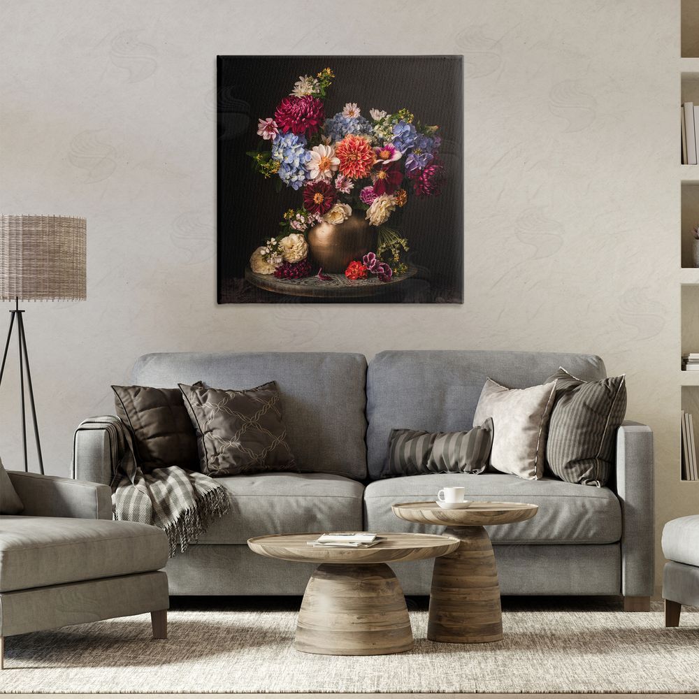 Leah McLean Assorted Flowers Arrangement Canvas Wall Art Print in Room