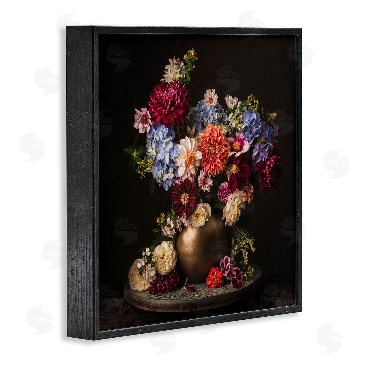 Leah McLean Assorted Flowers Arrangement Black Framed Giclee Wall Art Print