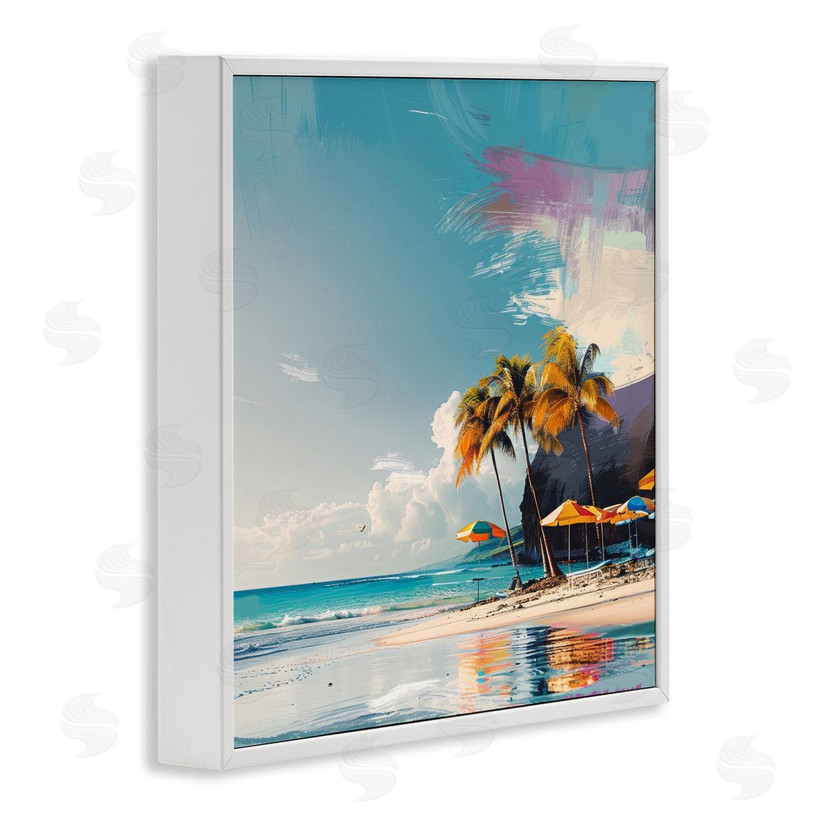 Irena Orlov Contemporary Shoreline Bliss White Framed Giclee Wall Art Print