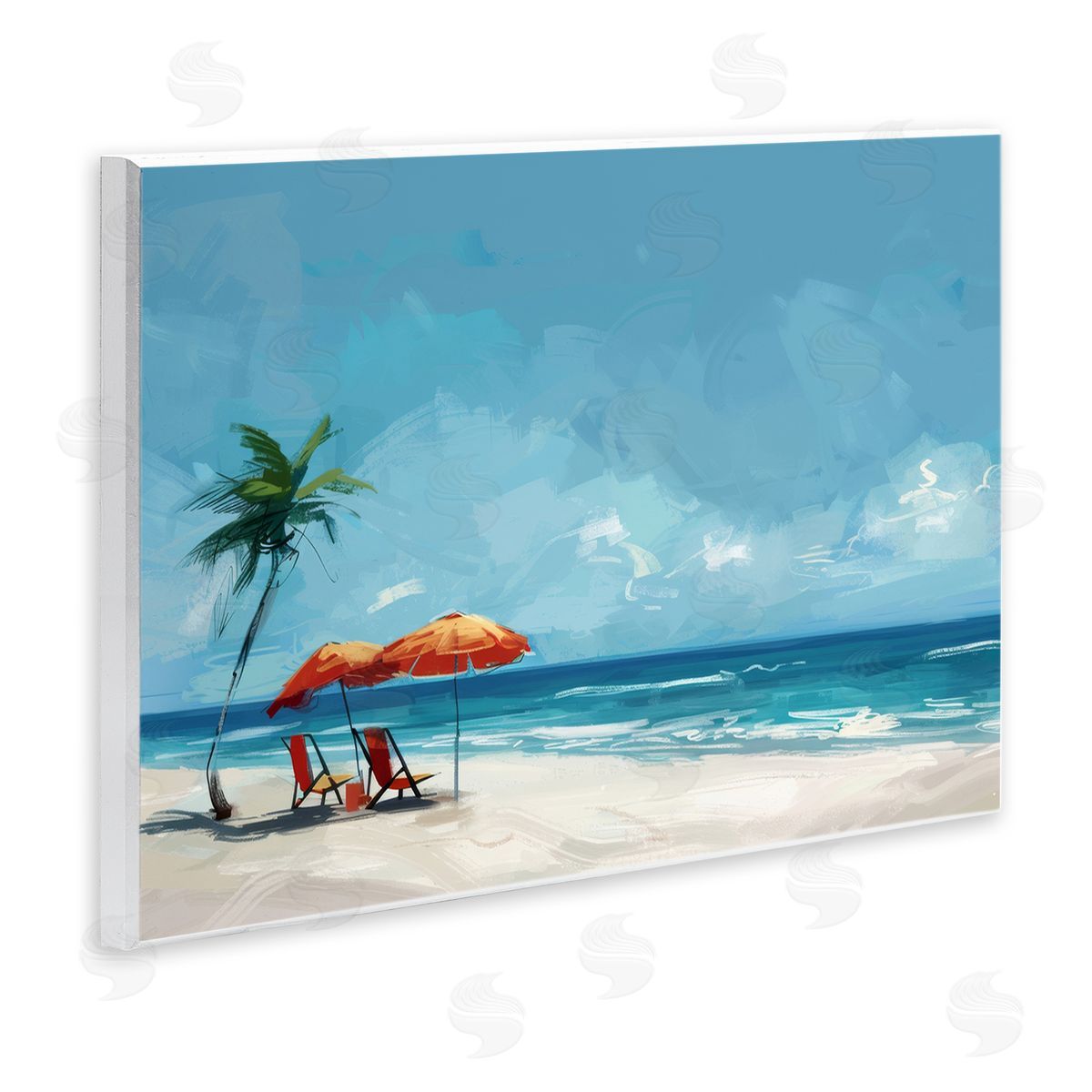 Irena Orlov Beach Chair Symphony Wooden Wall Plaque Art Print