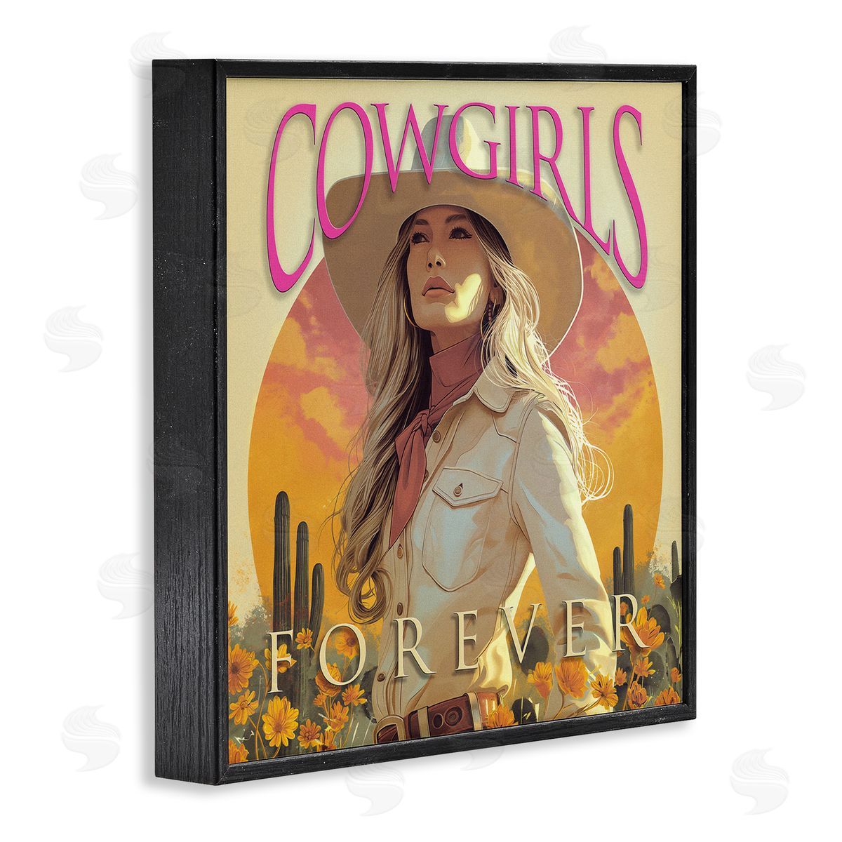 Steve Hunziker Cowgirls Forever Portrait Black Framed Giclee Wall Art Print