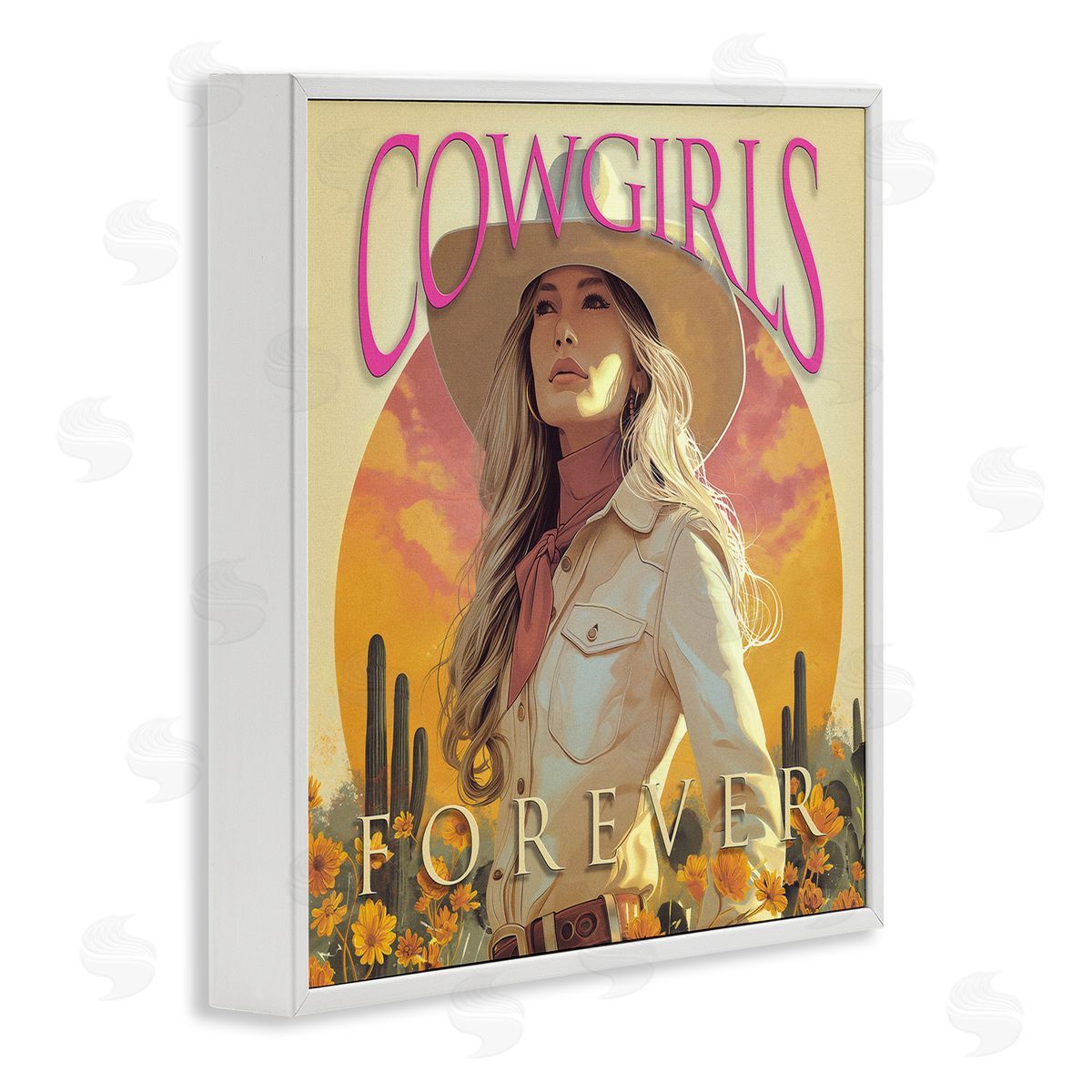 Steve Hunziker Cowgirls Forever Portrait White Framed Giclee Wall Art Print