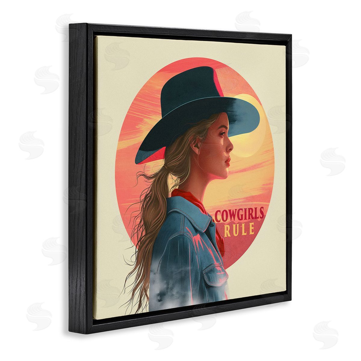 Steve Hunziker Cowgirls Rule Portrait Black Floating Frame Canvas Wall Art Print
