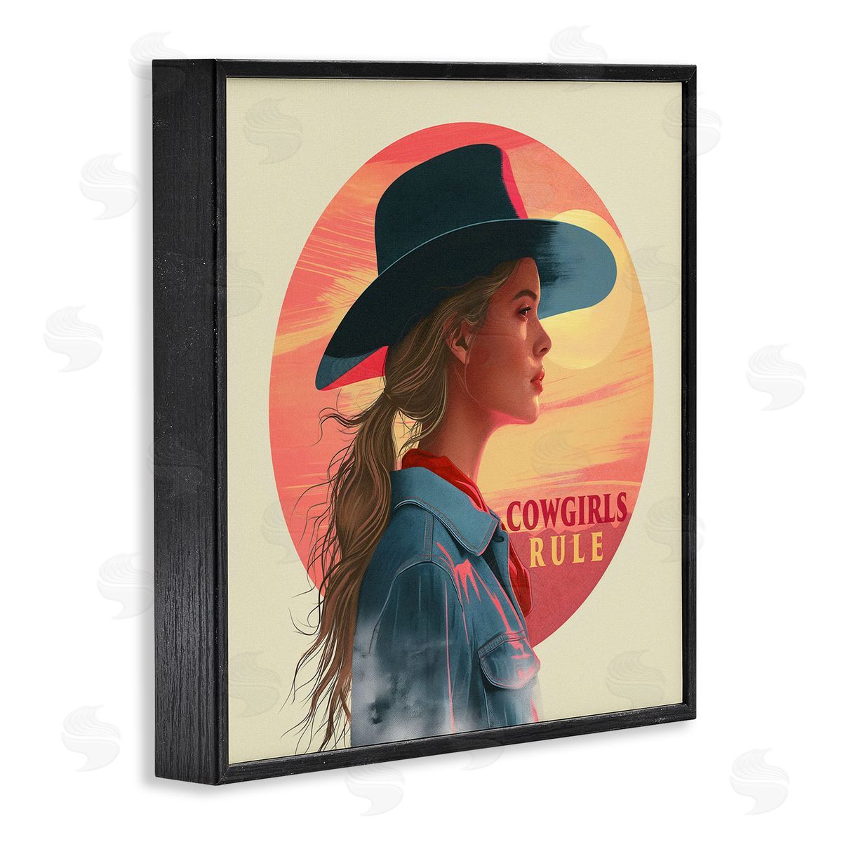 Steve Hunziker Cowgirls Rule Portrait Black Framed Giclee Wall Art Print