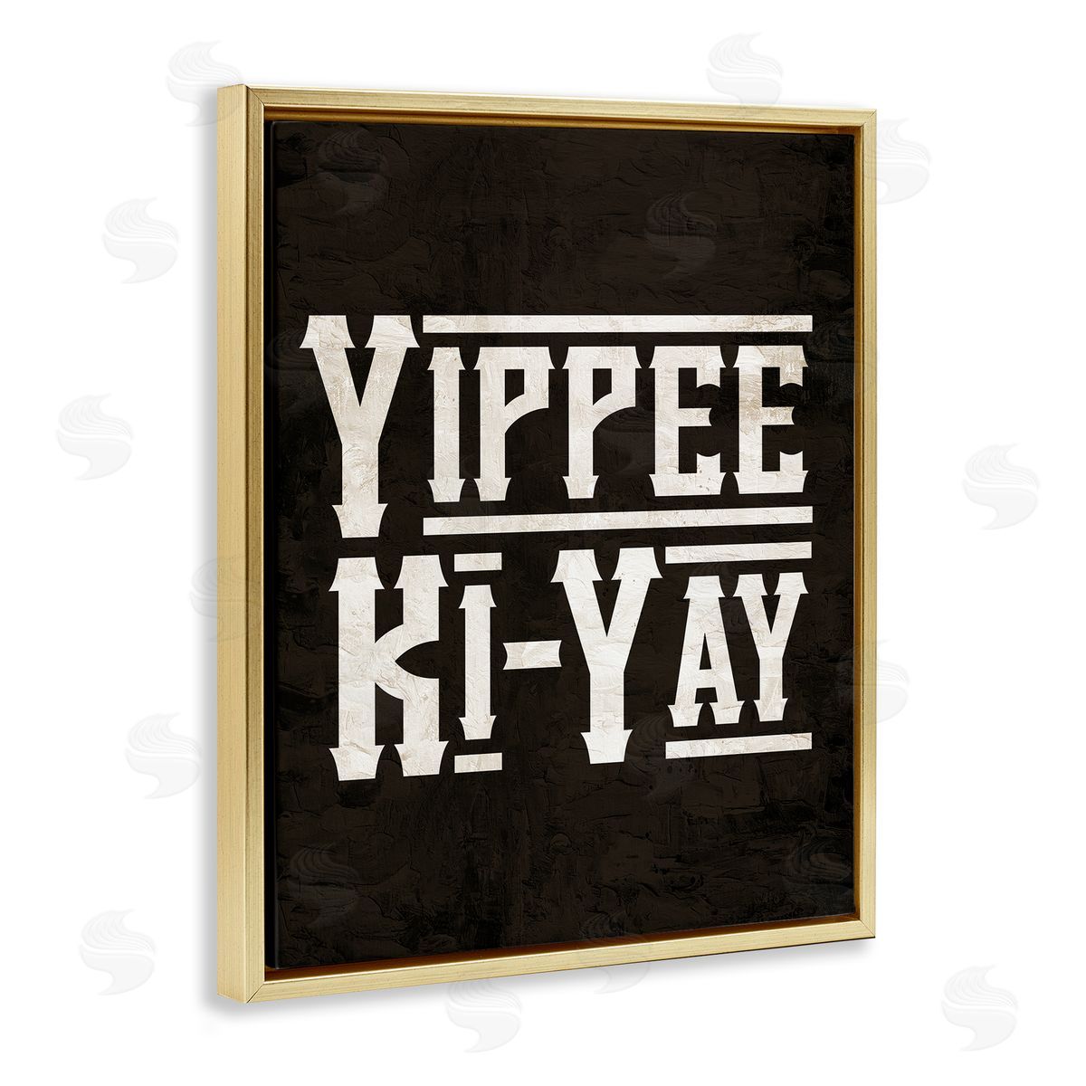 Kim Allen Yippie Ki-Yay Saying Gold Floating Frame Canvas Wall Art Print