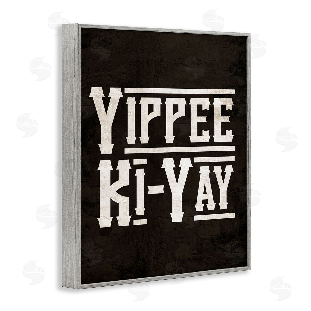 Kim Allen Yippie Ki-Yay Saying Gray Framed Giclee Wall Art Print