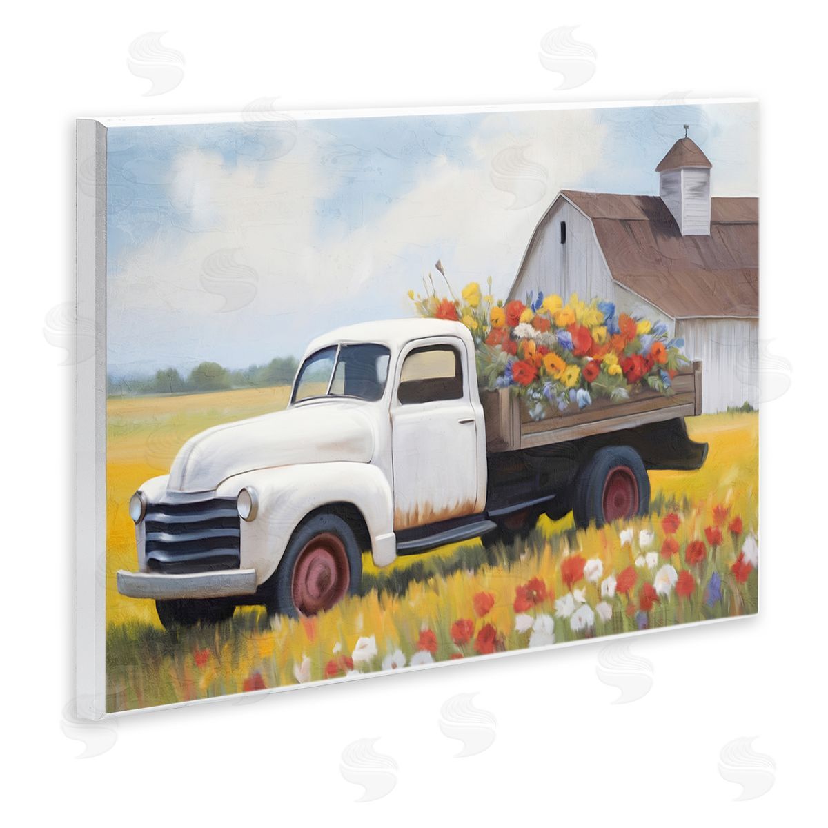 Kim Allen Floral Truck Delivery Wooden Wall Plaque Art Print