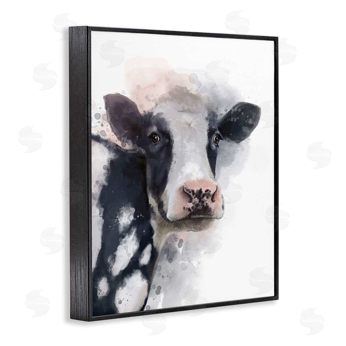 Matthew Piotrowicz Black & White Calf Black Framed Giclee Wall Art Print