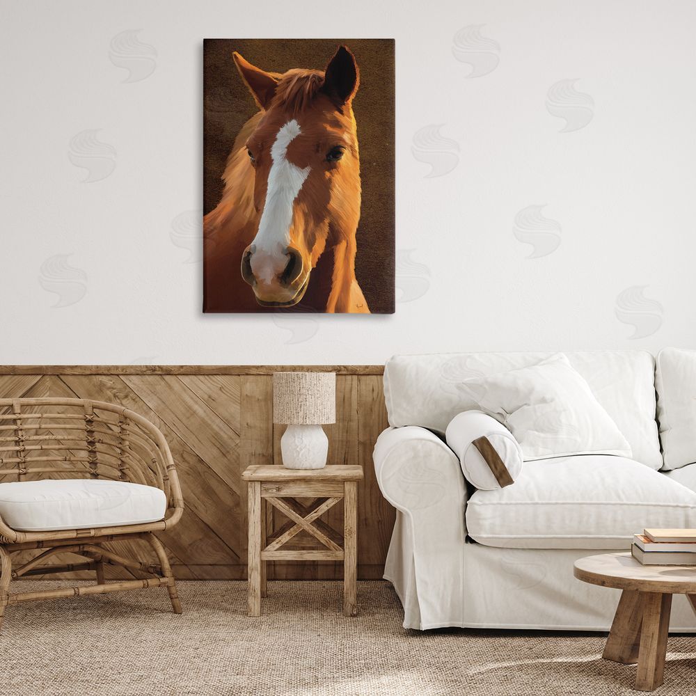 Renel Peters Bella Brown Horse Face Canvas Wall Art Print in Room