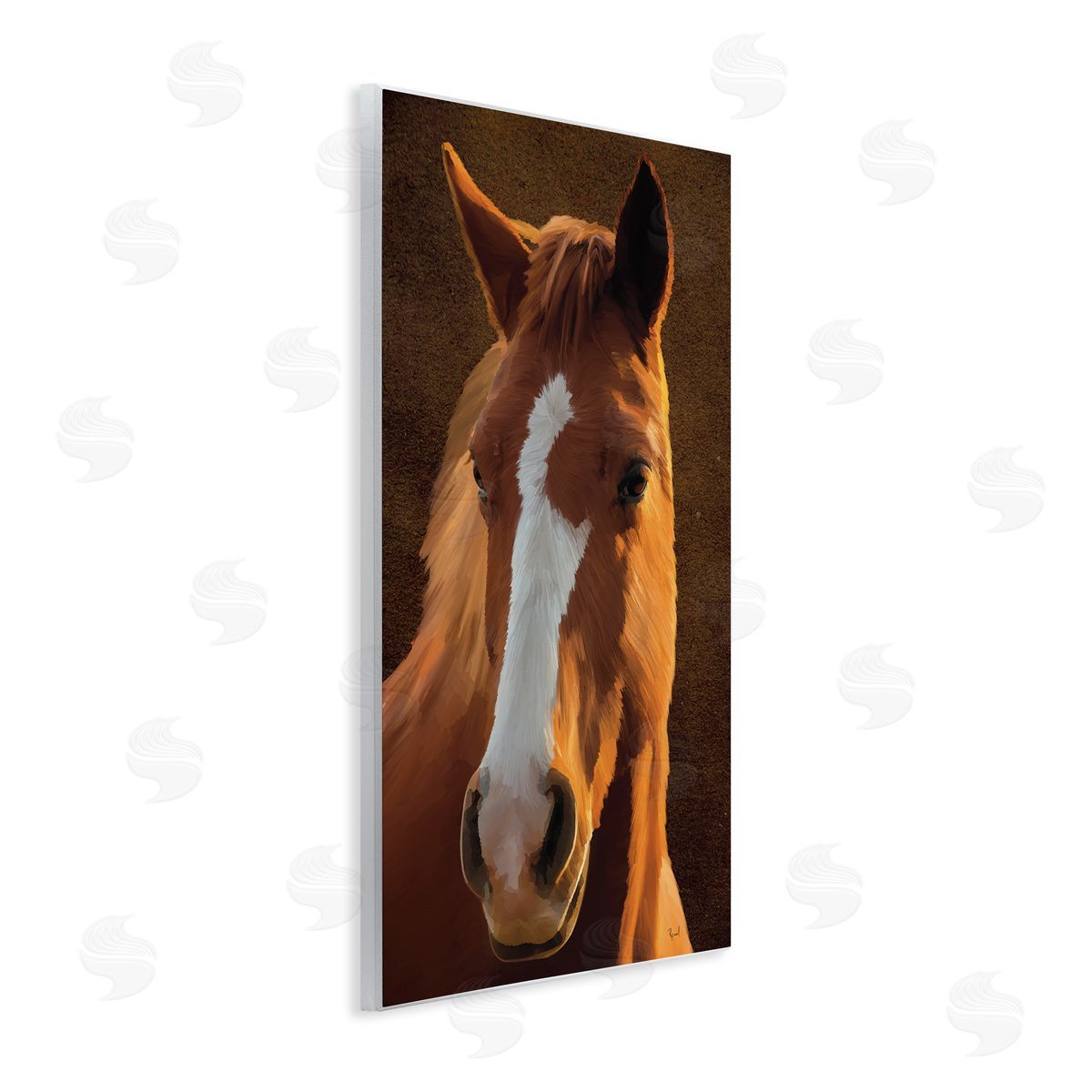 Renel Peters Bella Brown Horse Face Wooden Wall Plaque Art Print