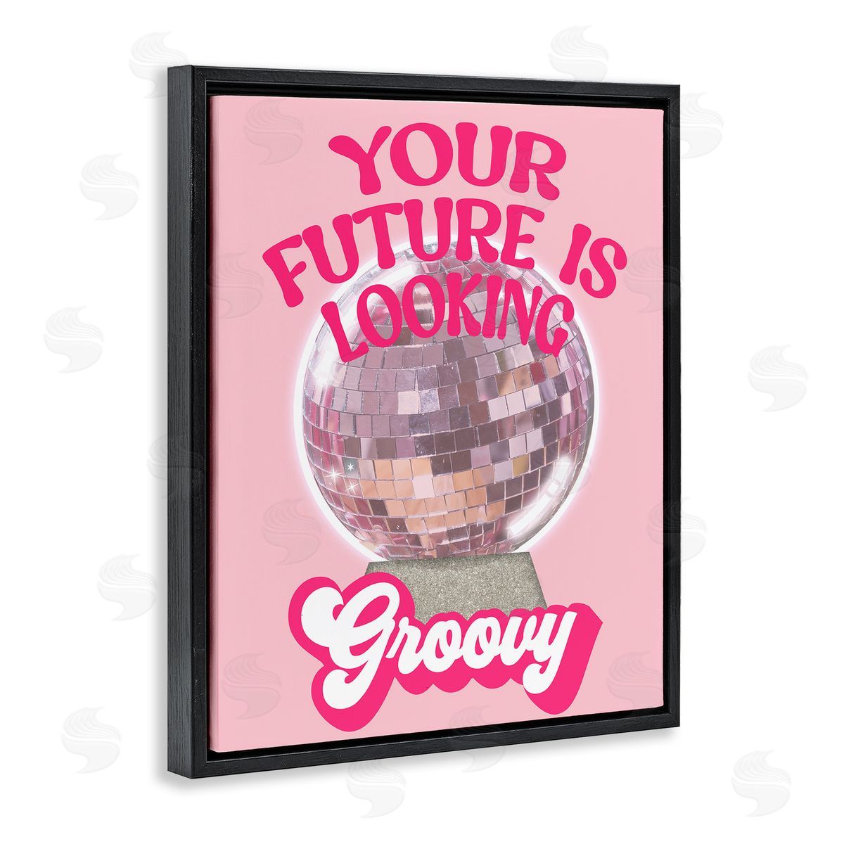 Anna Quach Future Looking Groovy Disco Black Floating Frame Canvas Wall Art Print