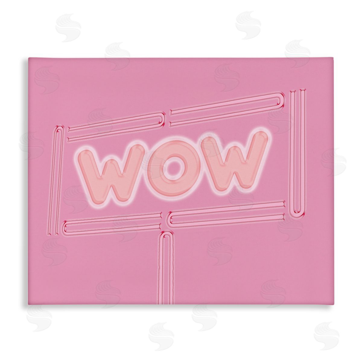 SunDance Group LLC Wow Neon Lights Style Canvas Wall Art Print