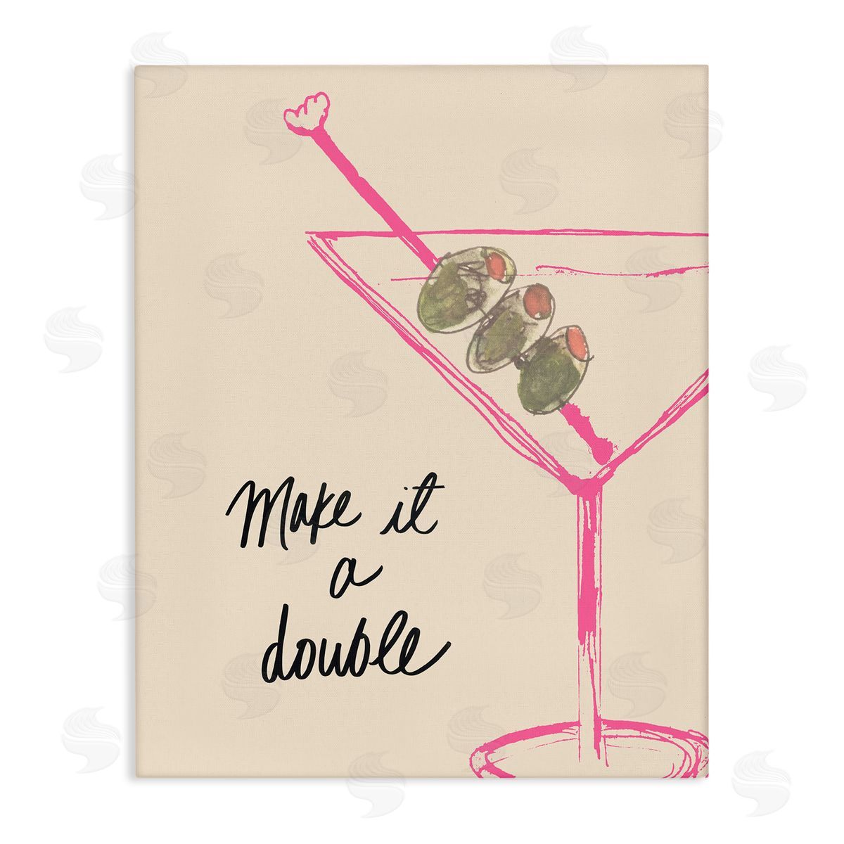 Kate Quattro Make It Double Martini Canvas Wall Art Print