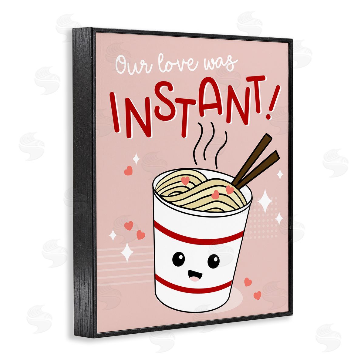 Anna Quach Love Was Instant Noodles Black Framed Giclee Wall Art Print