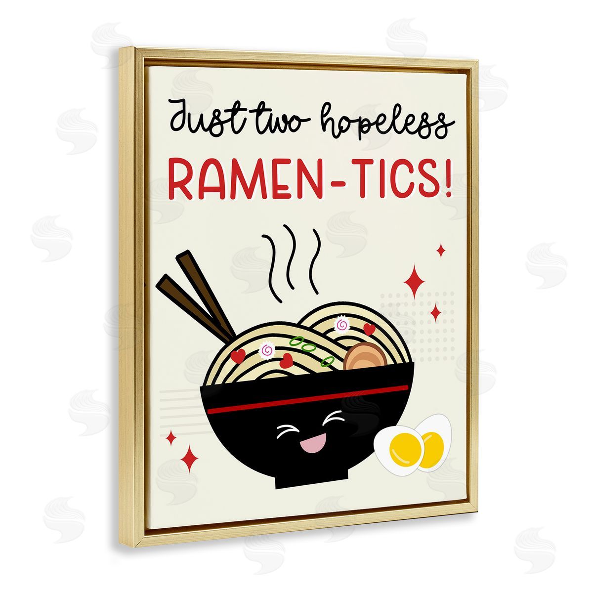 Anna Quach Two Hopeless Ramen-tics Gold Floating Frame Canvas Wall Art Print