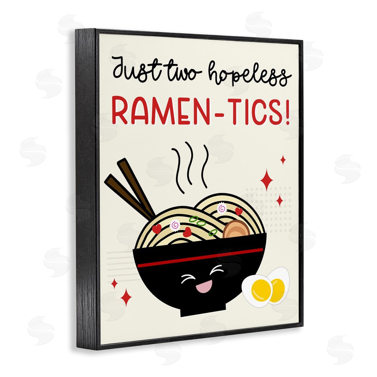 Anna Quach Two Hopeless Ramen-tics Black Framed Giclee Wall Art Print