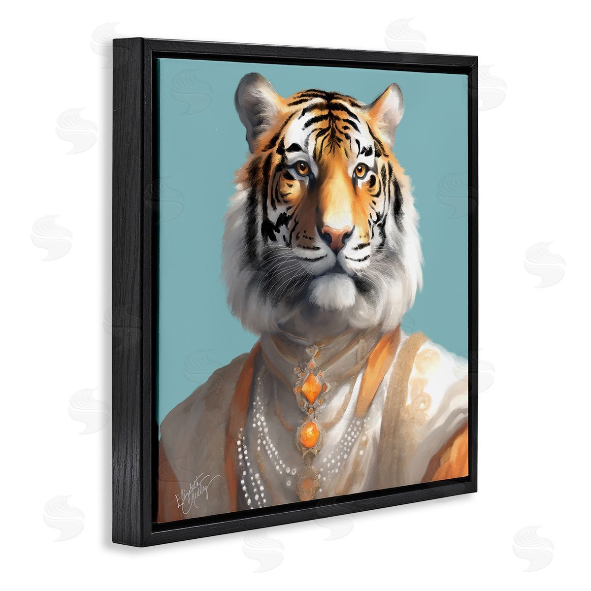 Elizabeth Medley Sir Prince Tiger Black Floating Frame Canvas Wall Art Print