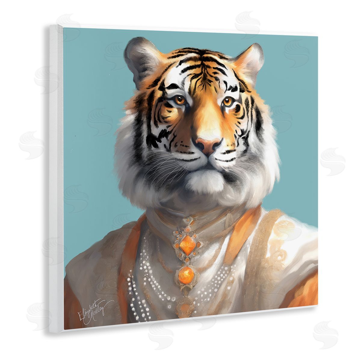 Elizabeth Medley Sir Prince Tiger Wooden Wall Plaque Art Print