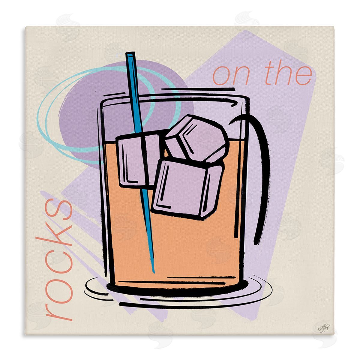 Elizabeth Medley On The Rocks Drink Canvas Wall Art Print