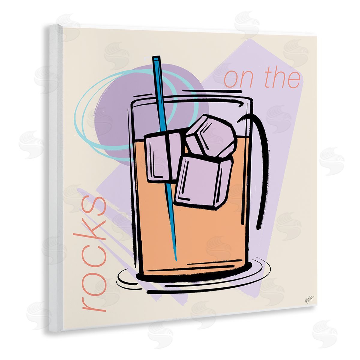 Elizabeth Medley On The Rocks Drink Wooden Wall Plaque Art Print