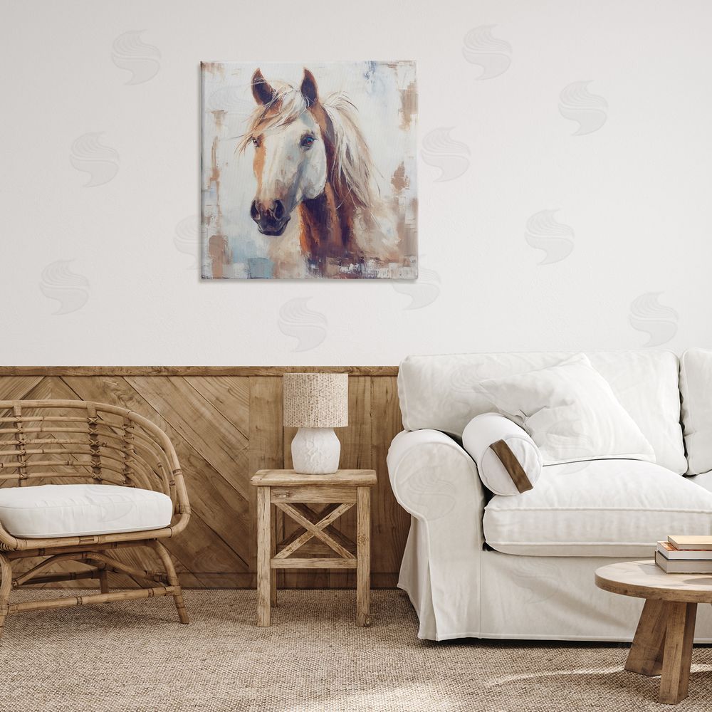 Steve Hunziker Rustic Horse Impression Canvas Wall Art Print in Room