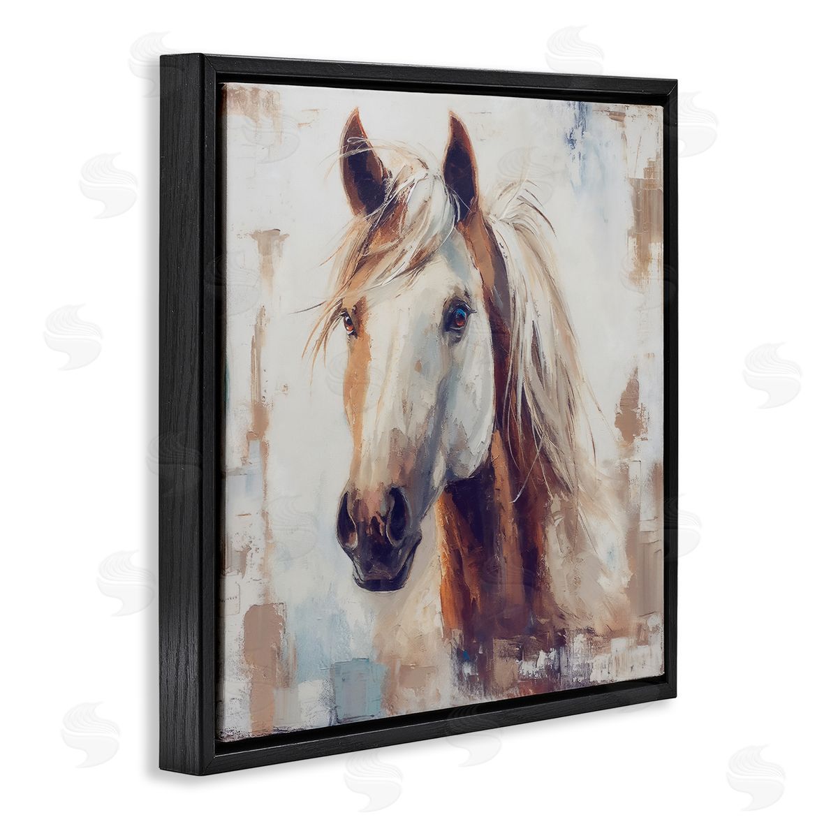 Steve Hunziker Rustic Horse Impression Black Floating Frame Canvas Wall Art Print