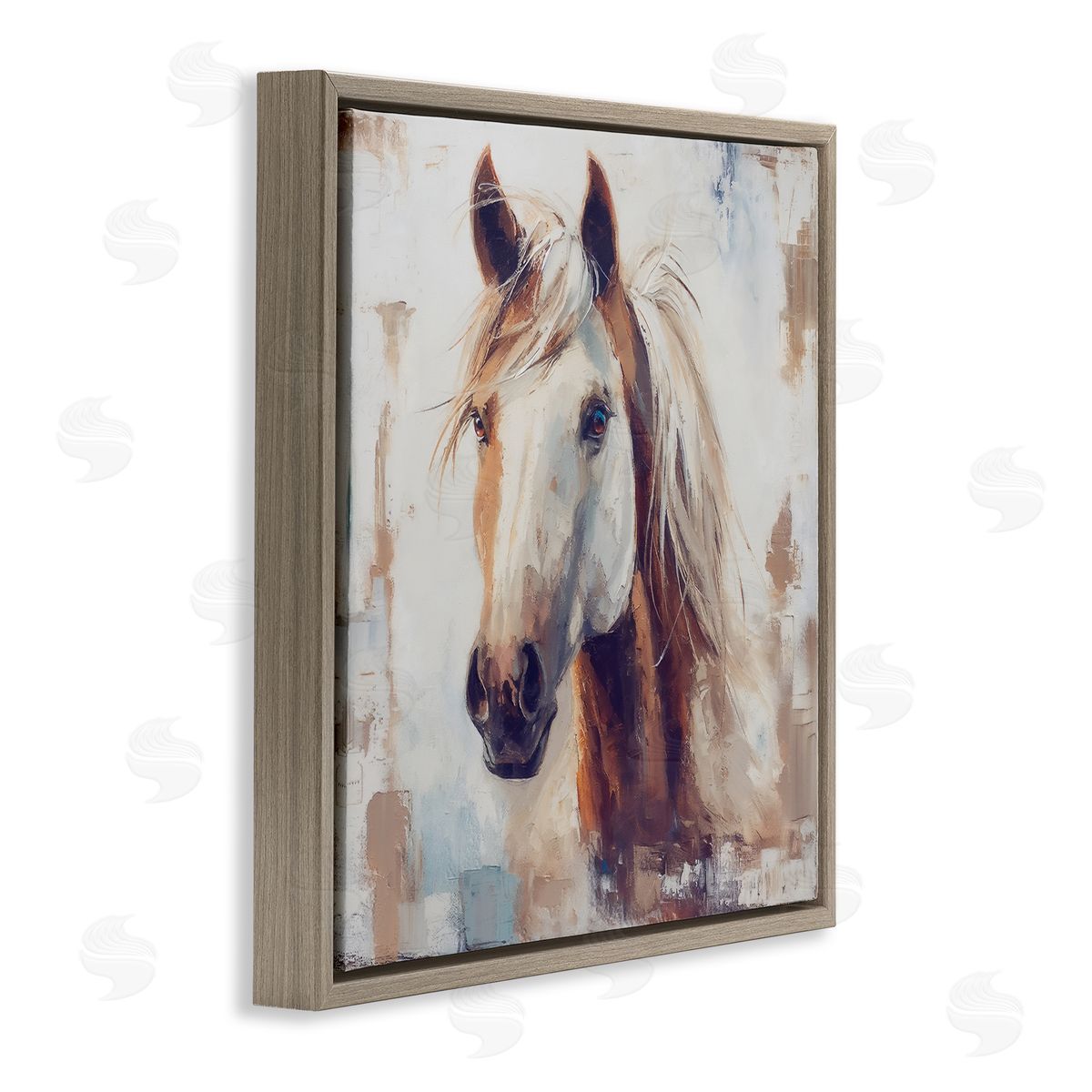 Steve Hunziker Rustic Horse Impression Brown Floating Frame Canvas Wall Art Print