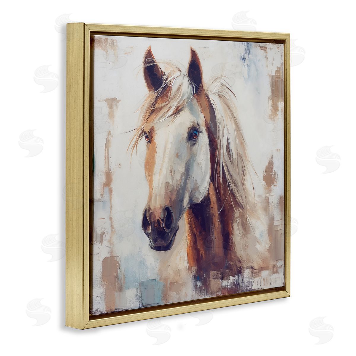 Steve Hunziker Rustic Horse Impression Gold Floating Frame Canvas Wall Art Print