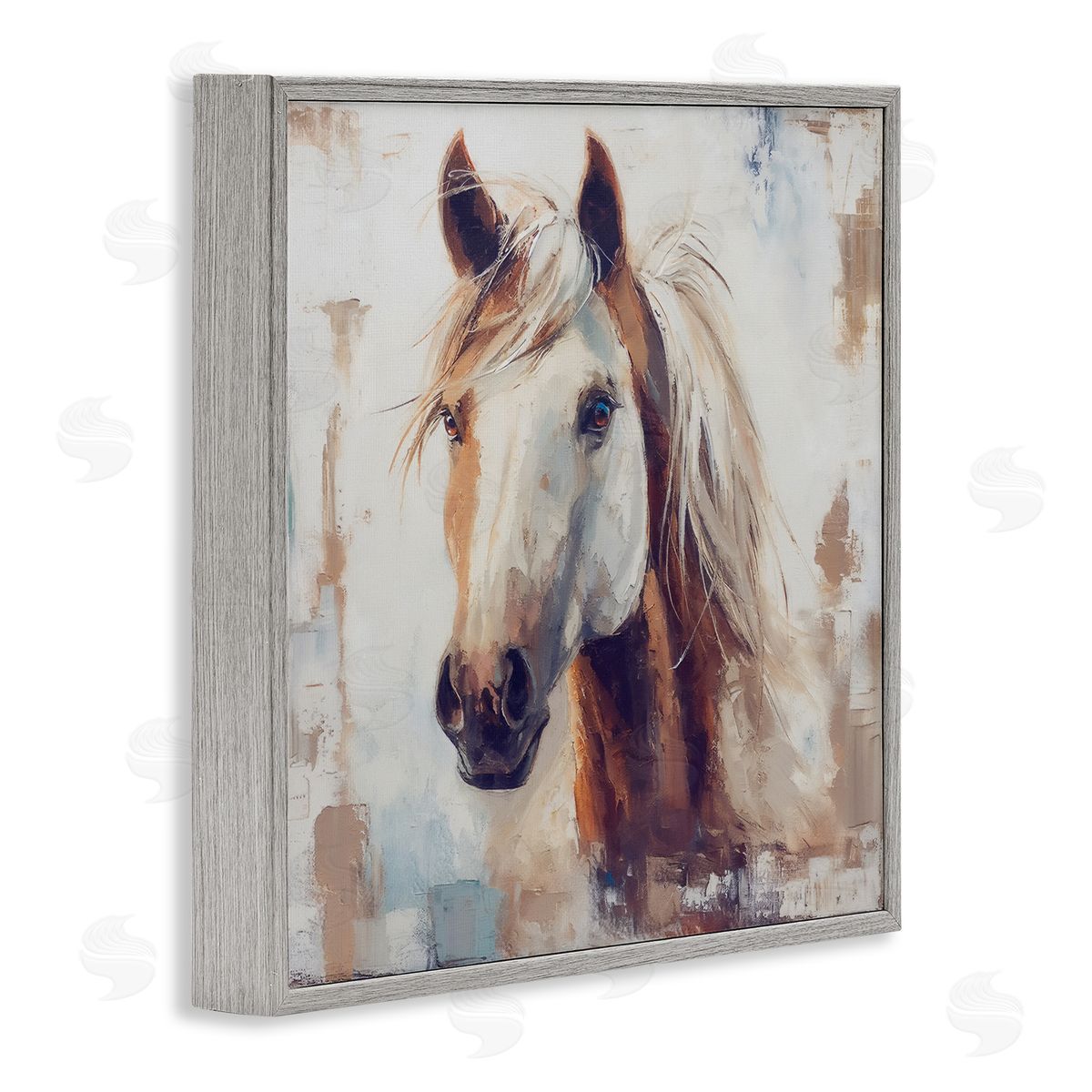 Steve Hunziker Rustic Horse Impression Gray Framed Giclee Wall Art Print
