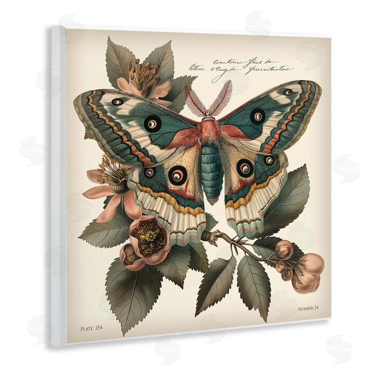 Steve Hunziker Green Patterned Moth Wooden Wall Plaque Art Print