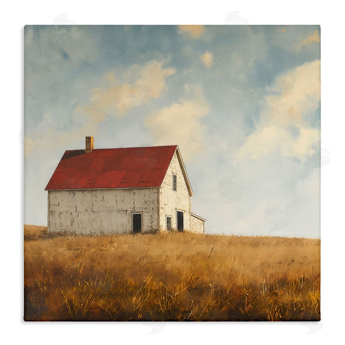 Steve Hunziker Barren Farmland Barn Canvas Wall Art Print