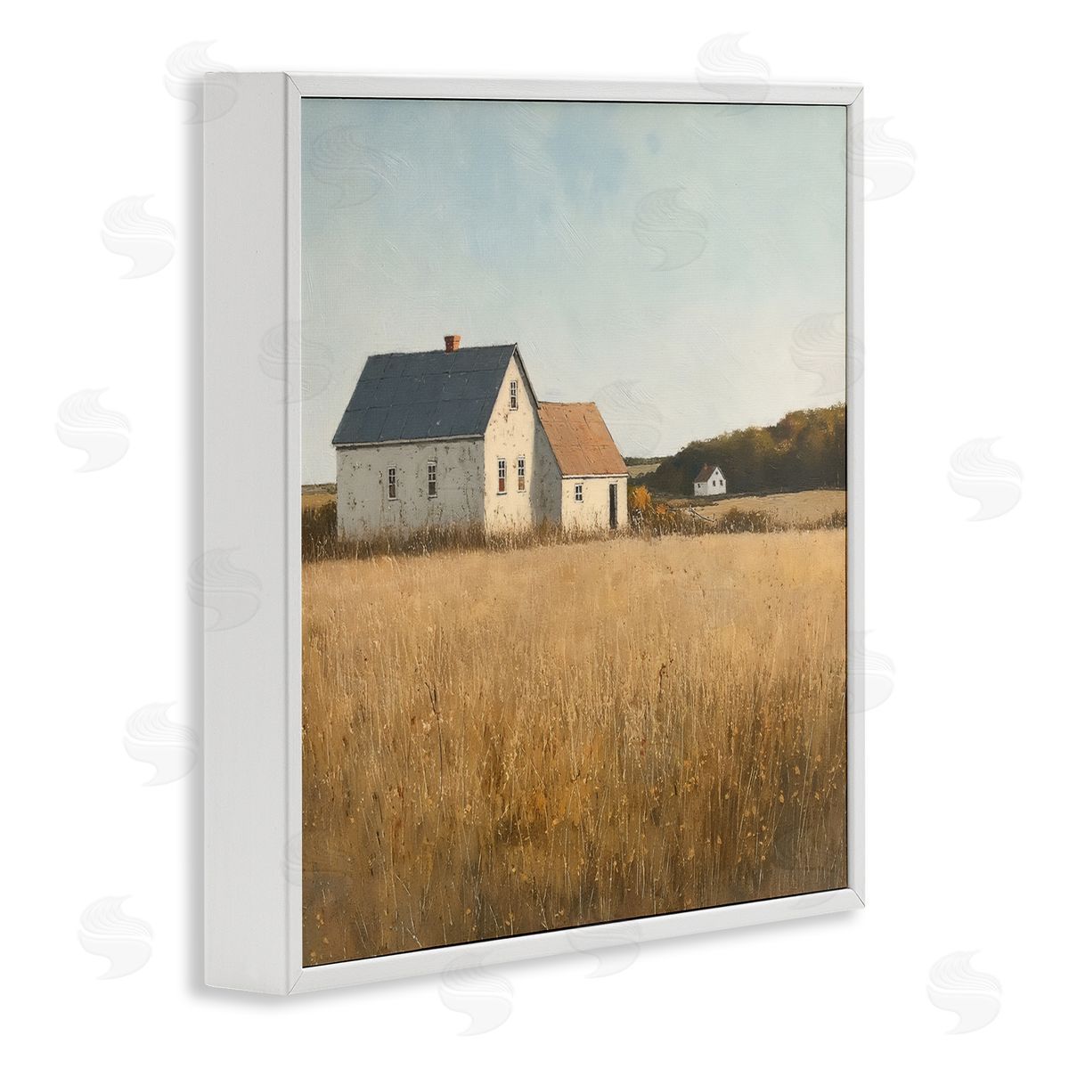 Steve Hunziker Clear Sky over Barn White Framed Giclee Wall Art Print
