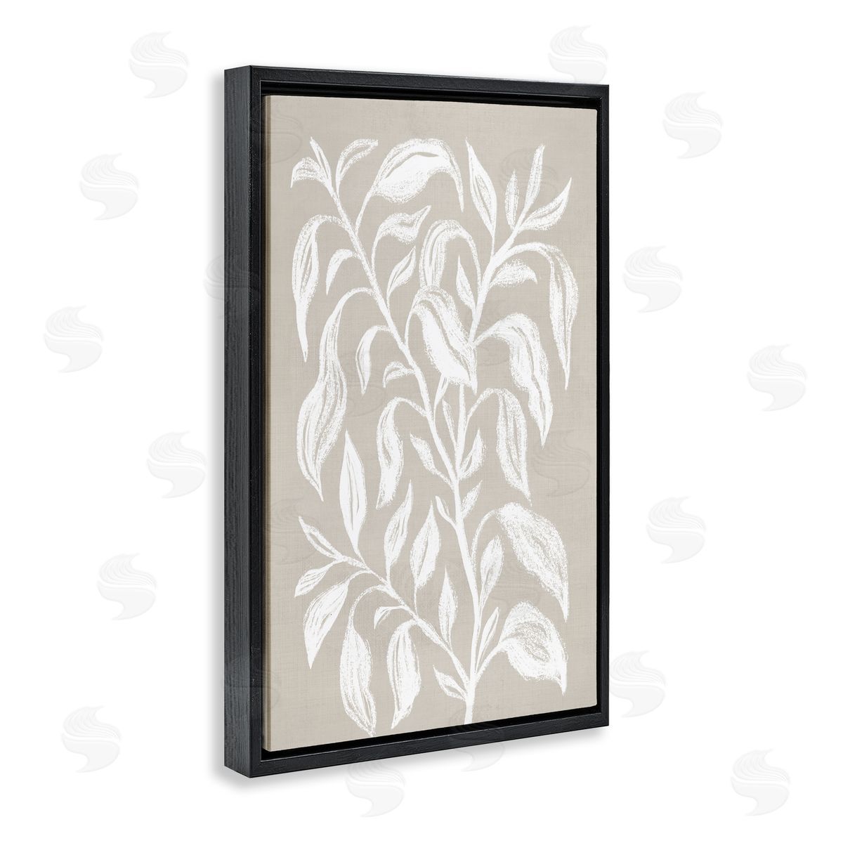 Martina Pavlova Chalk Sketch Botanicals Black Floating Frame Canvas Wall Art Print