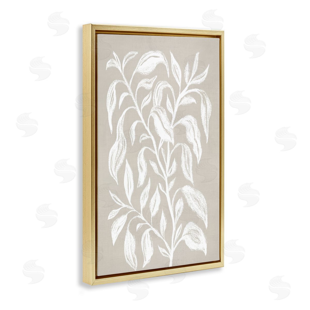 Martina Pavlova Chalk Sketch Botanicals Gold Floating Frame Canvas Wall Art Print
