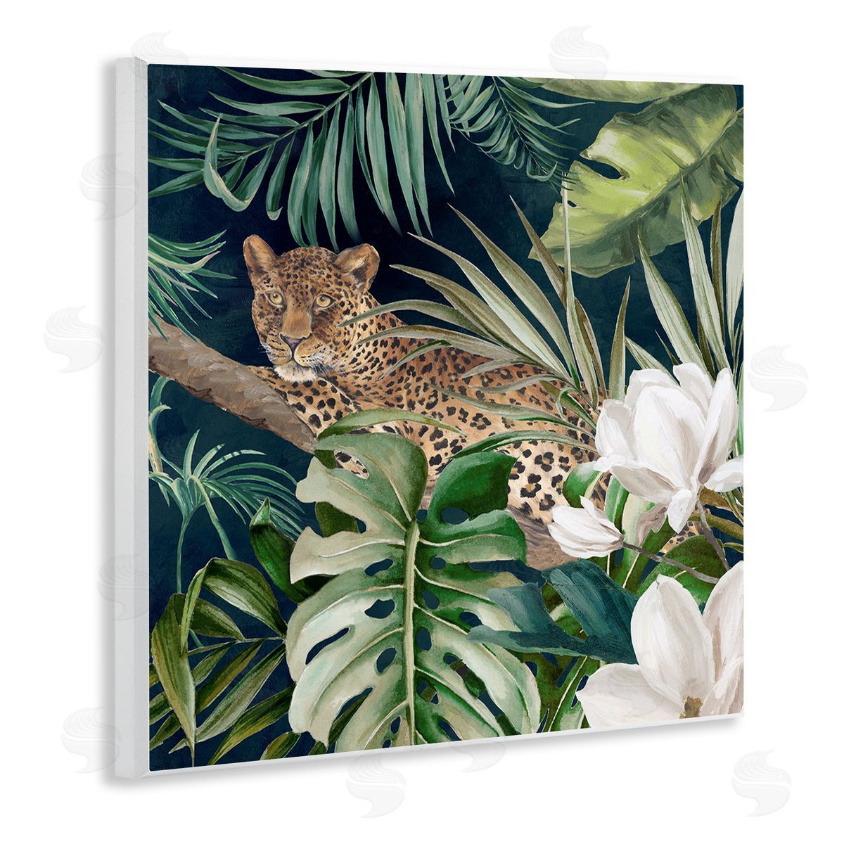 Eli Jones Tropical Jungle Leopard Wooden Wall Plaque Art Print