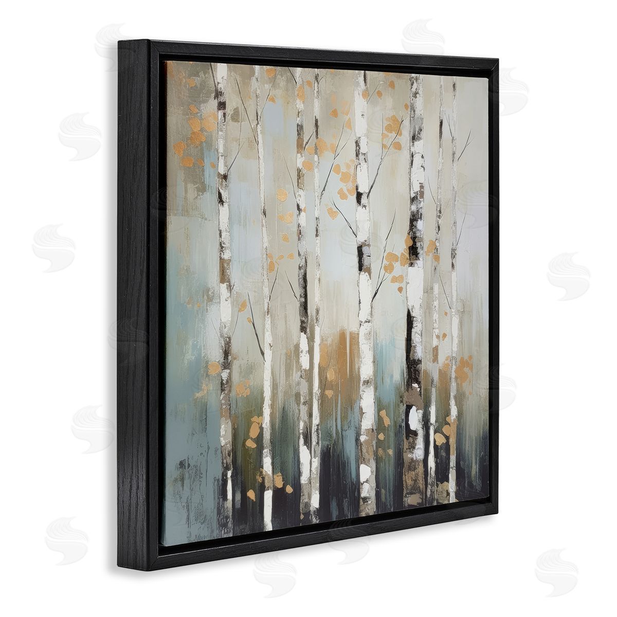 Irena Orlov Autumn Birch Impressions Black Floating Frame Canvas Wall Art Print