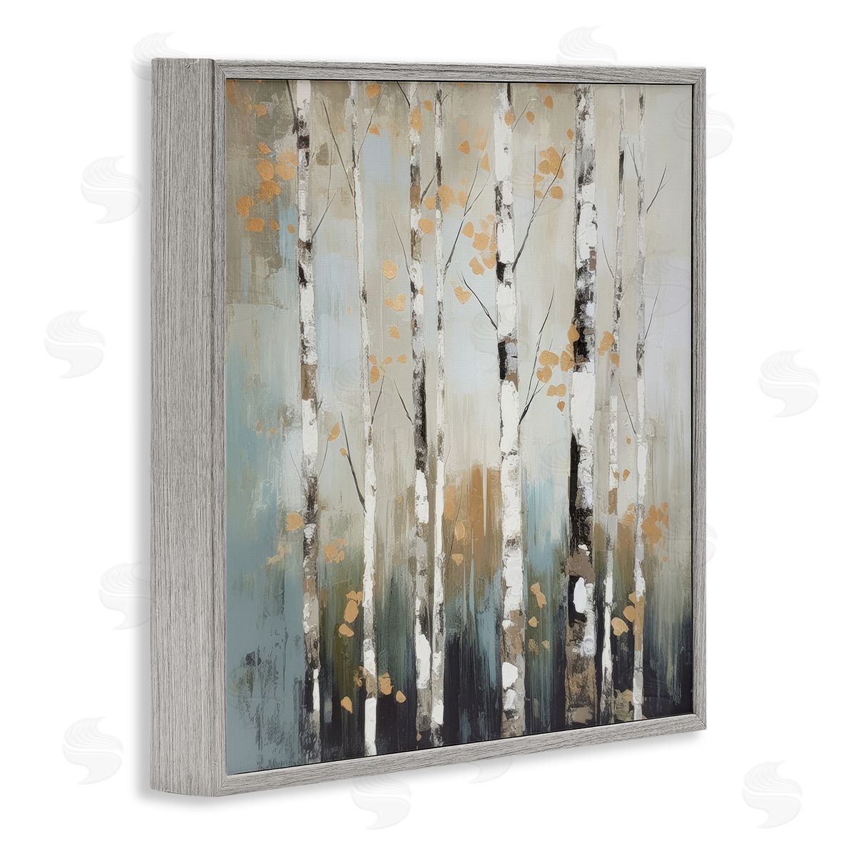 Irena Orlov Autumn Birch Impressions Gray Framed Giclee Wall Art Print