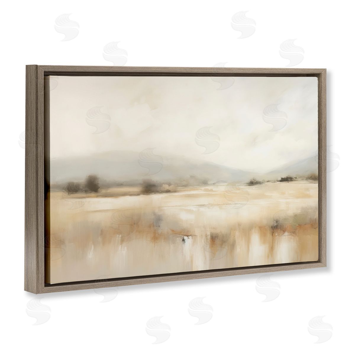Irena Orlov Blurred Rural Countryside Brown Floating Frame Canvas Wall Art Print
