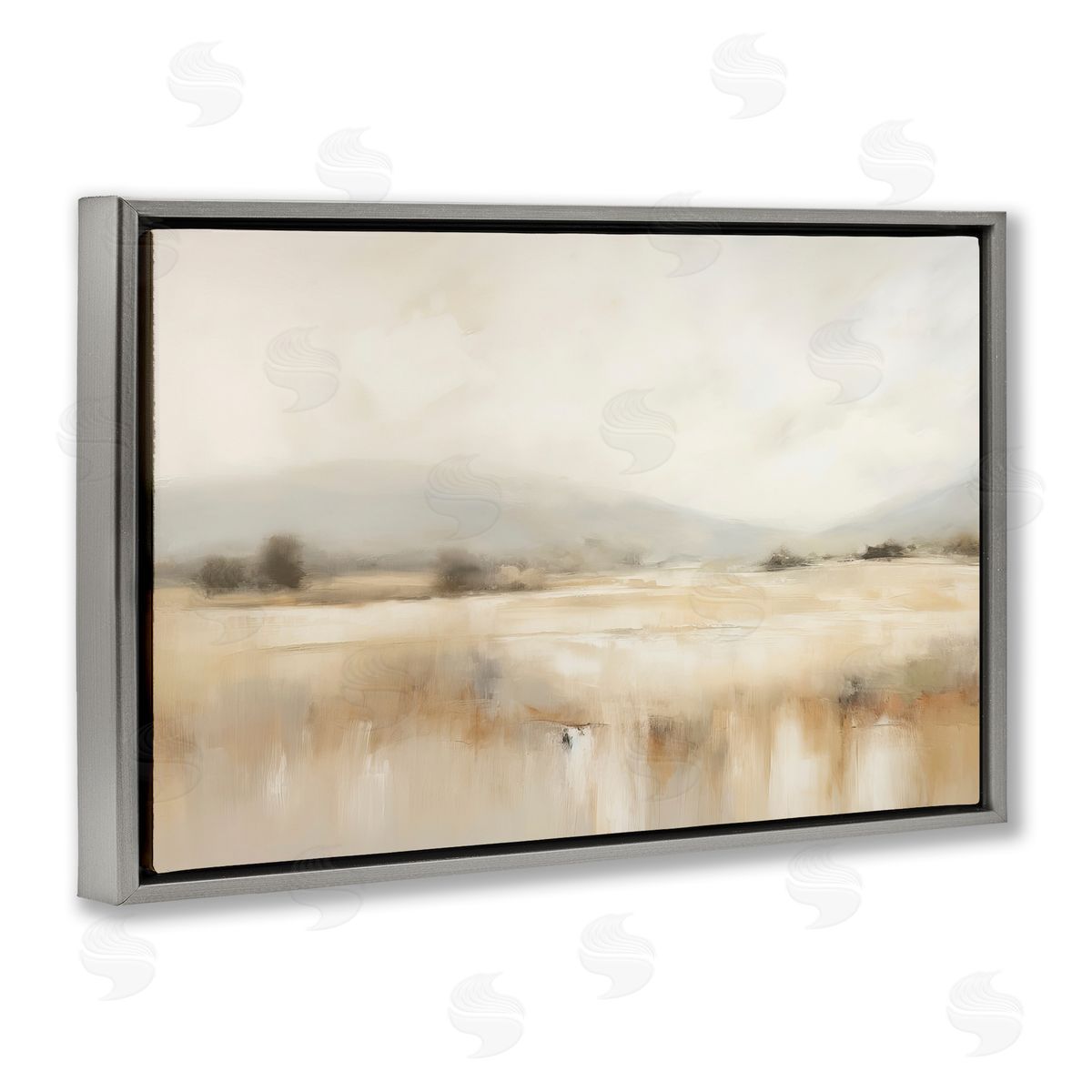 Irena Orlov Blurred Rural Countryside Gray Floating Frame Canvas Wall Art Print