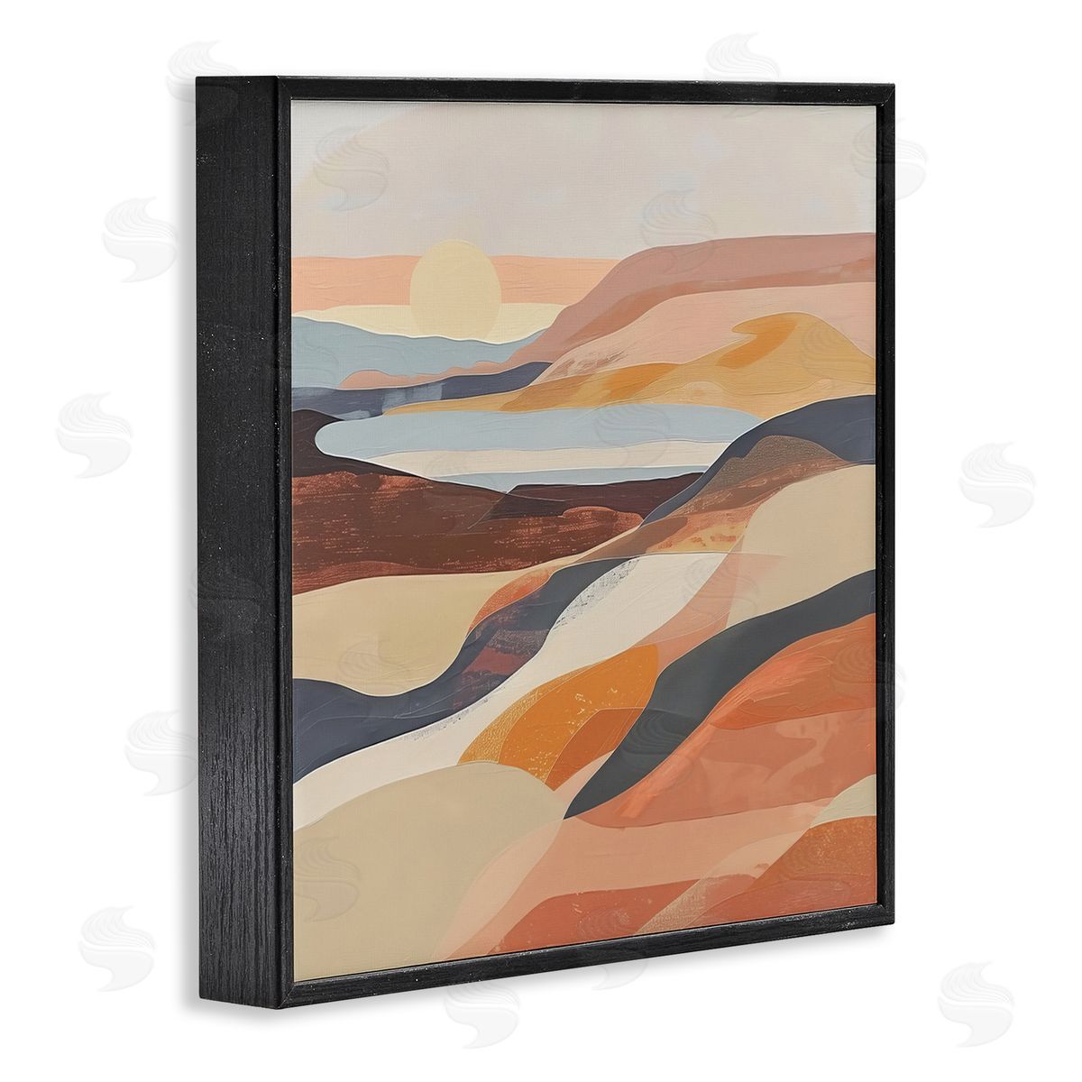 Irena Orlov Layered Canyon Hills Black Framed Giclee Wall Art Print