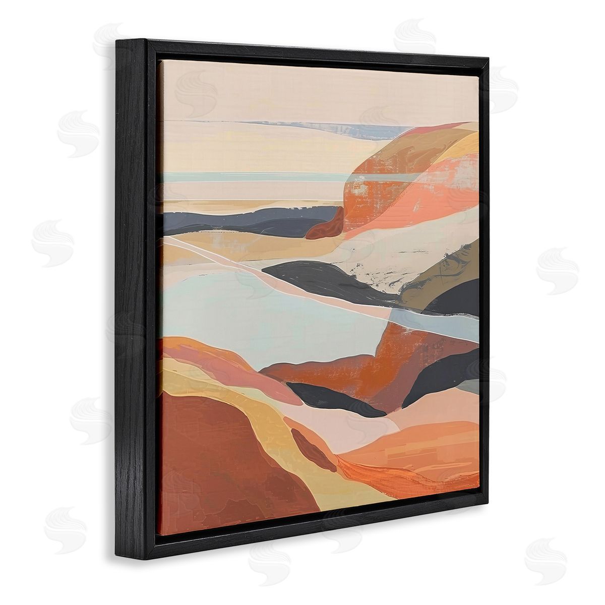 Irena Orlov Windy Desert Hills Black Floating Frame Canvas Wall Art Print