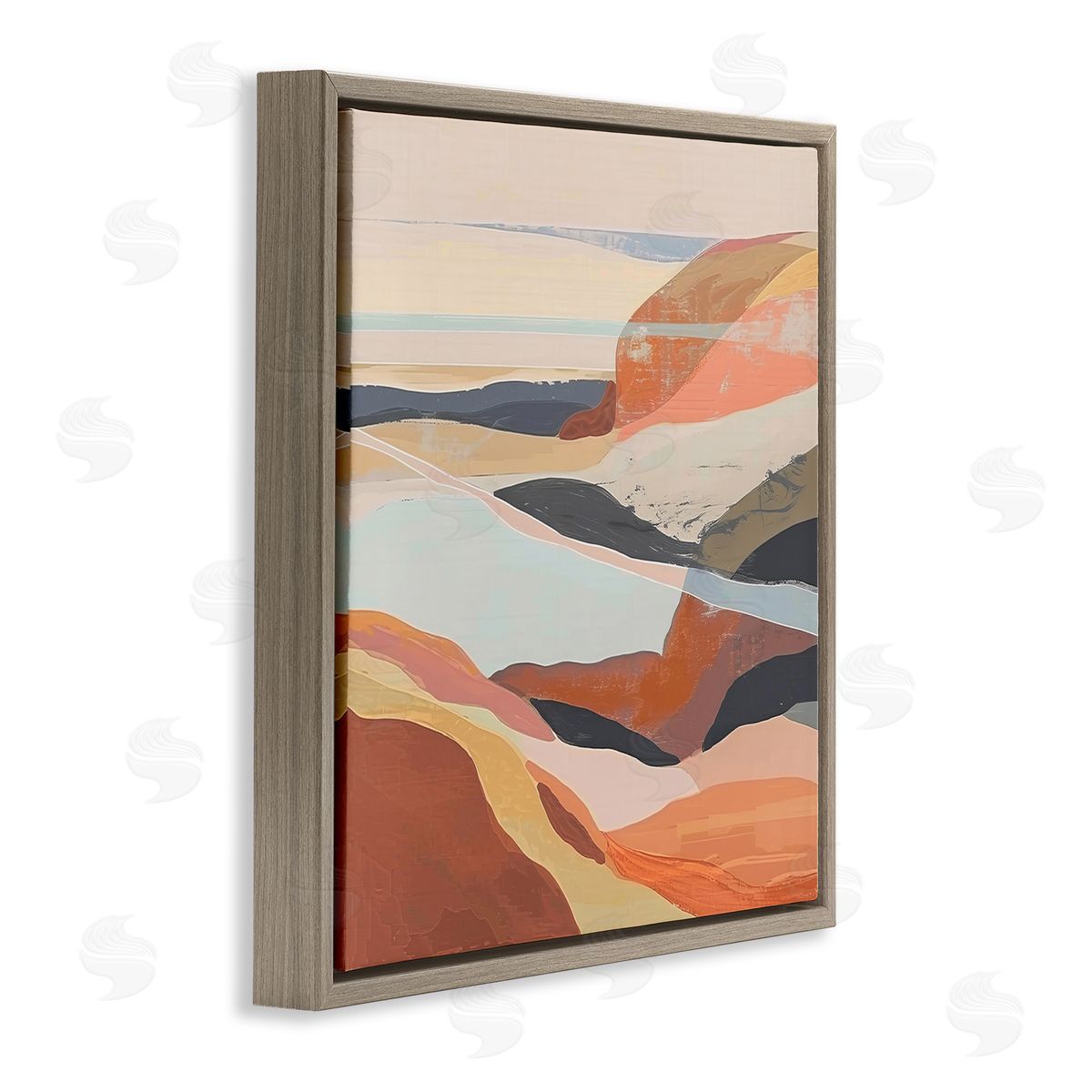 Irena Orlov Windy Desert Hills Brown Floating Frame Canvas Wall Art Print