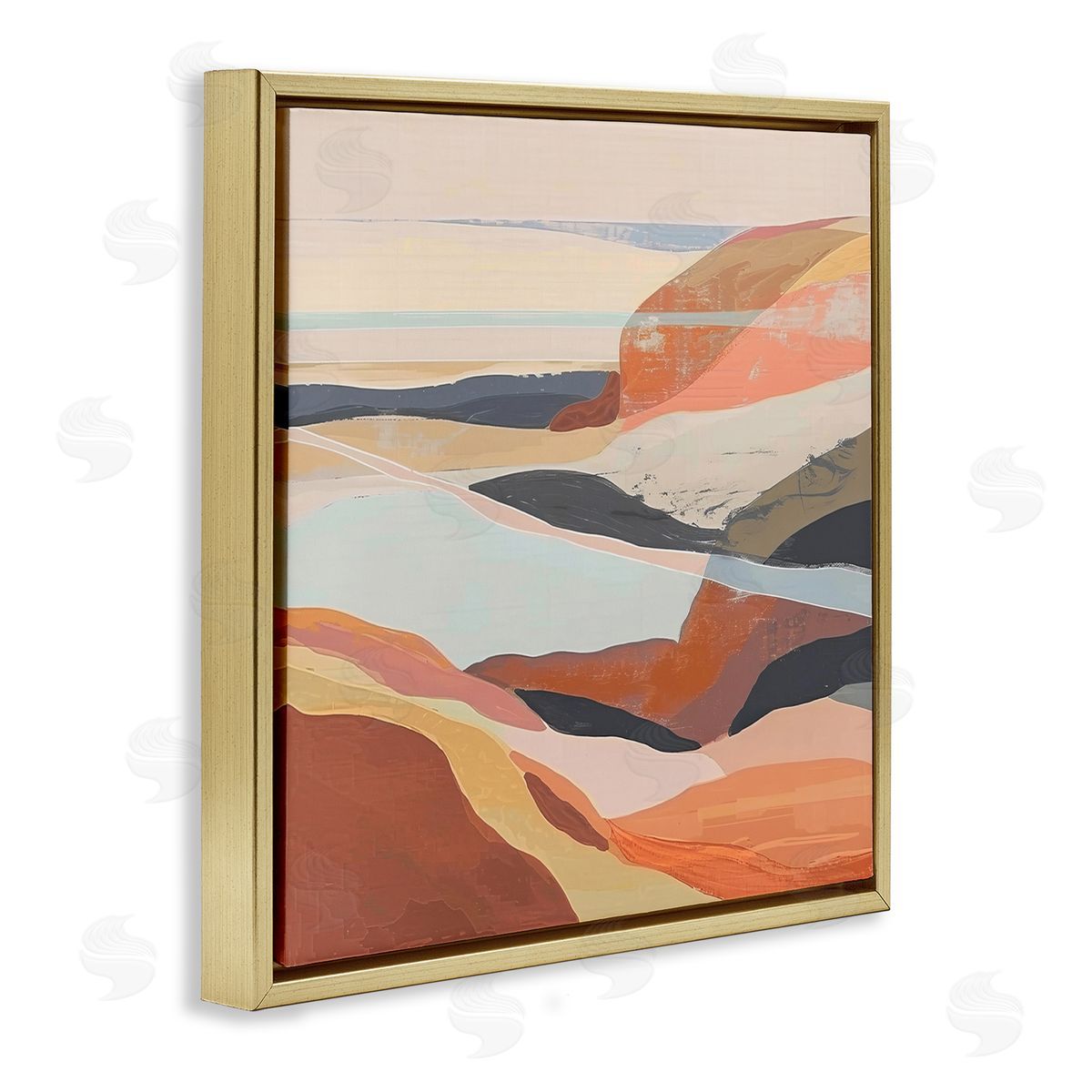 Irena Orlov Windy Desert Hills Gold Floating Frame Canvas Wall Art Print