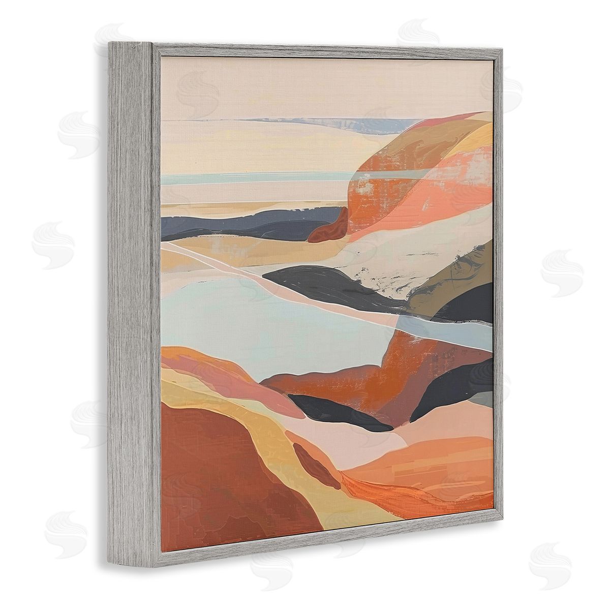 Irena Orlov Windy Desert Hills Gray Framed Giclee Wall Art Print