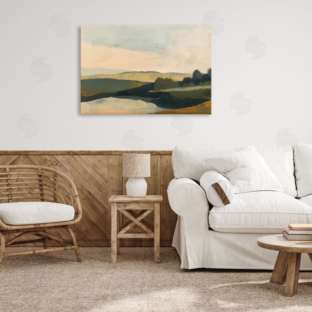 Irena Orlov Green Hills Painting Canvas Wall Art Print in Room