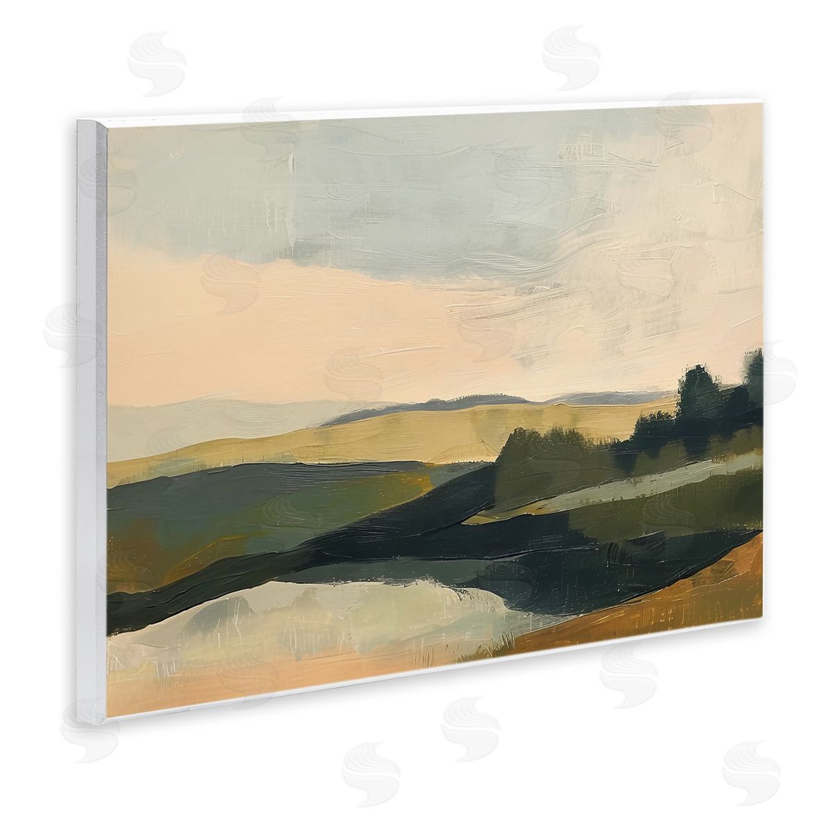 Irena Orlov Green Hills Painting Wooden Wall Plaque Art Print