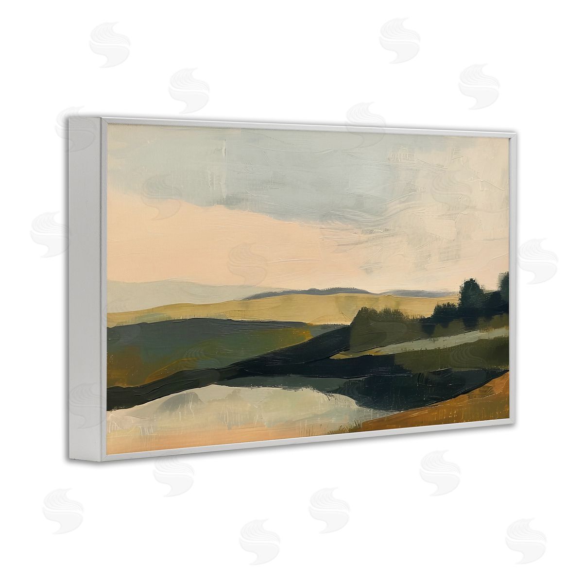 Irena Orlov Green Hills Painting White Framed Giclee Wall Art Print